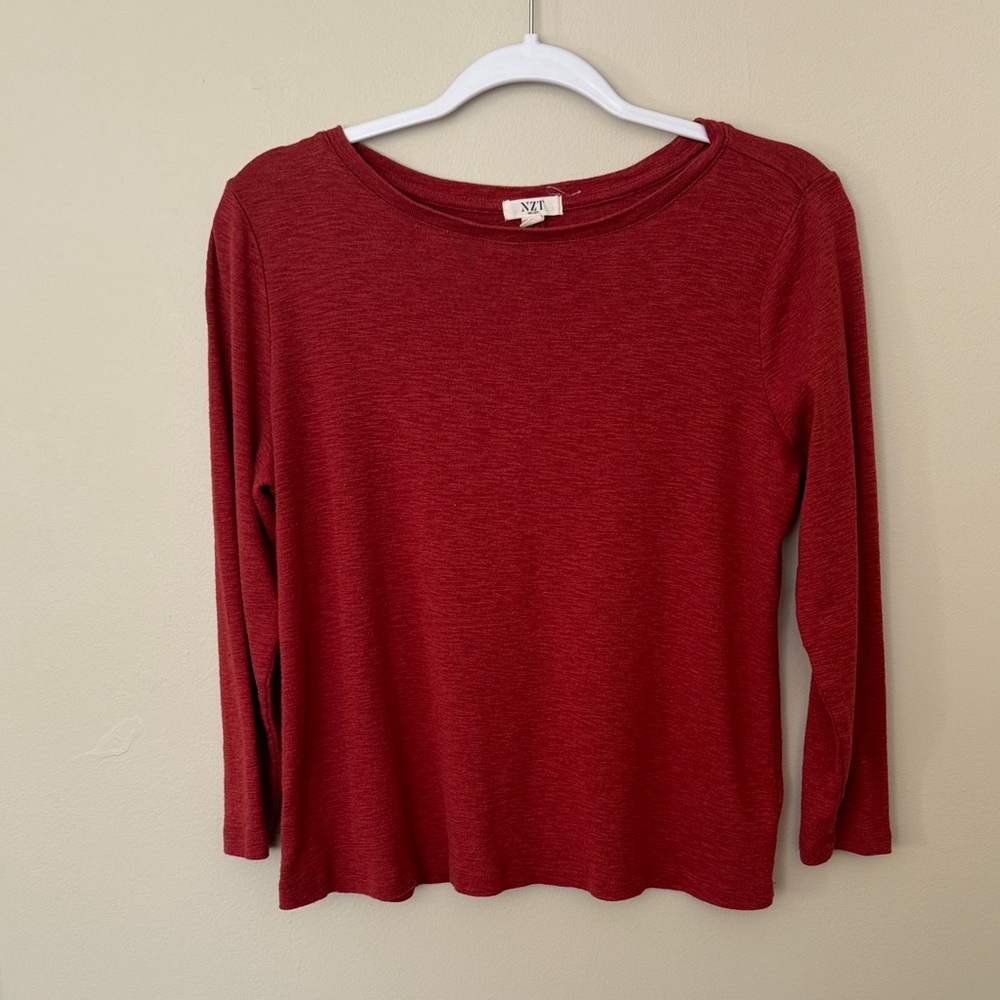 NIC+ZOE Rich Red Long Sleeve Top
